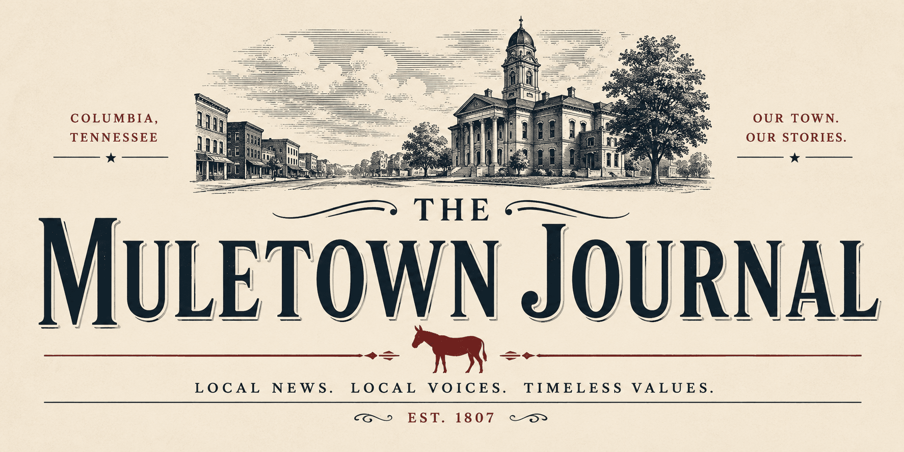 The Muletown Journal — Columbia, Tennessee · Our Town. Our Stories. · Local News. Local Voices. Timeless Values.