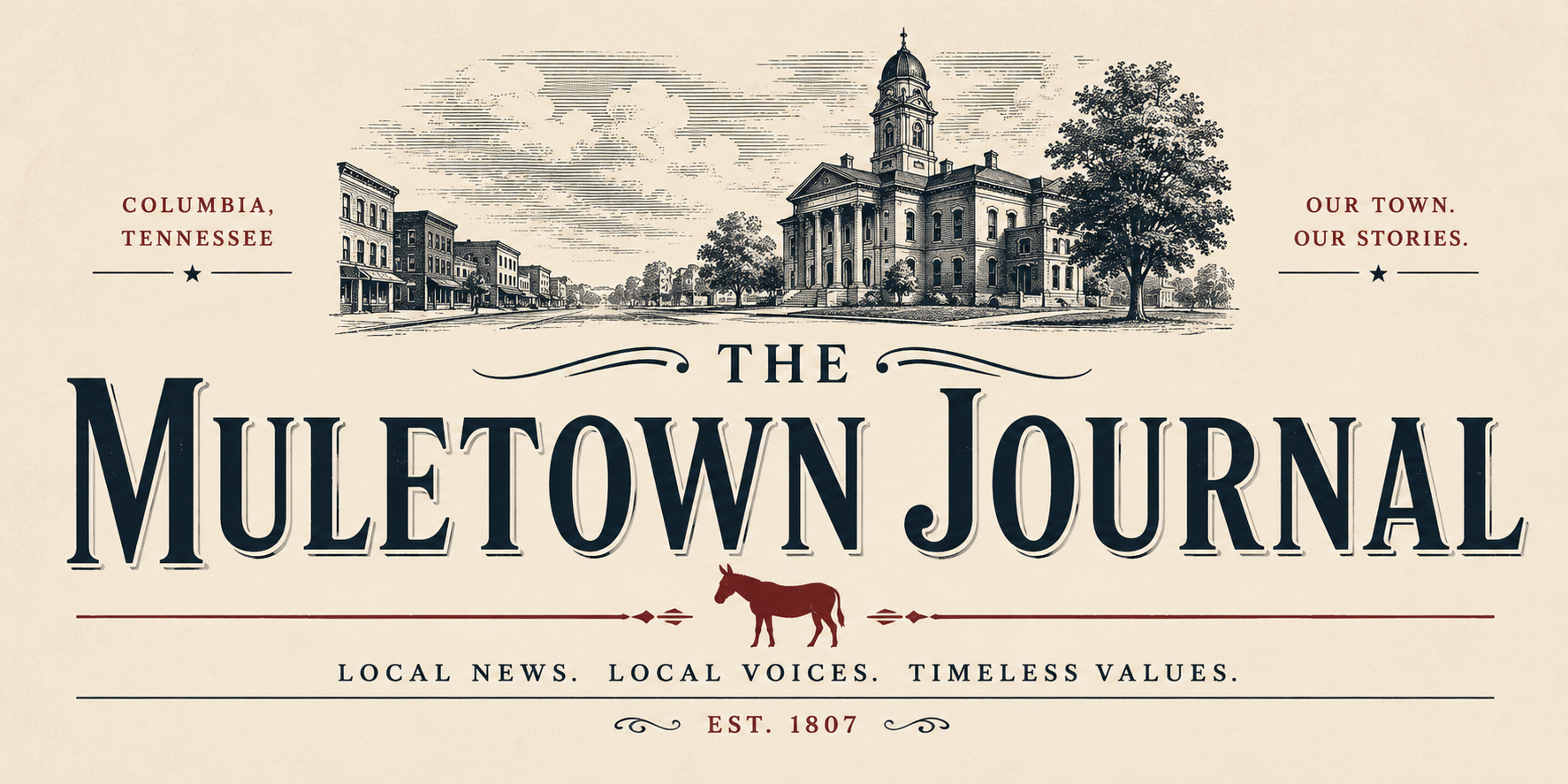 The Muletown Journal — Columbia, Tennessee · Our Town. Our Stories. · Local News. Local Voices. Timeless Values.